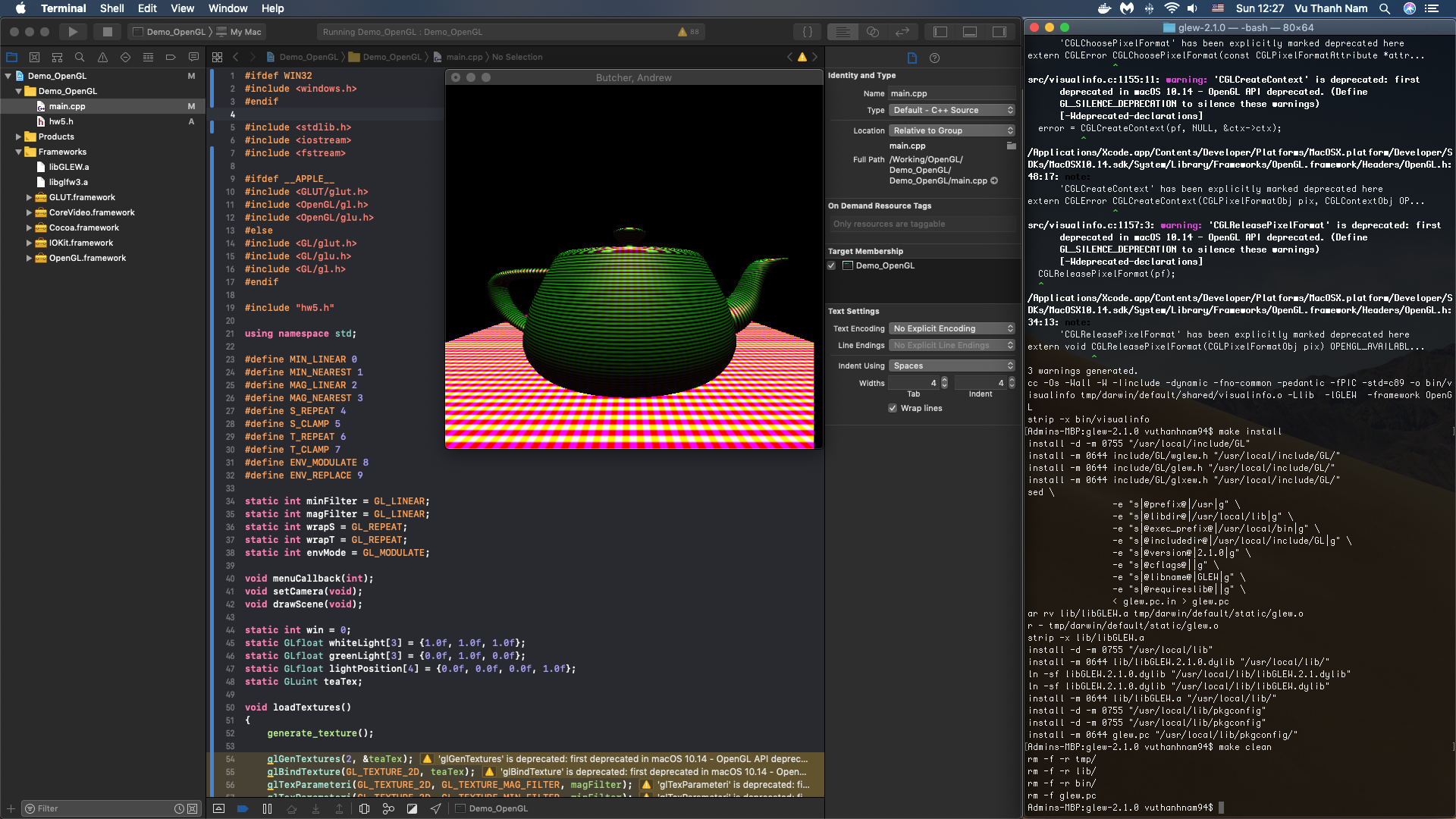 Setup OpenGL Environment on Xcode
