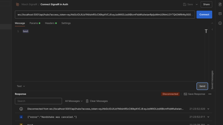 Kết nối SignalR API bằng Postman